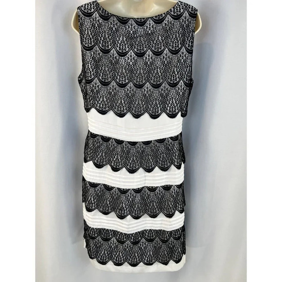 BCBGMaxAzria White Black Lorenna Lace Dress $268 - Picture 7 of 13